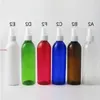 24 x 250 ml 250cc Clear Amber Red Blue Plast Parfym Mist Spray Bottle Refillable Pet Cosmetic Atomizer med sprayerfri frakt av MTKVG