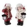 Sculptures de résine de garçon et de fille de Noël avec lanterne décoration de Noël maison bureau extérieur enfants statue artisanat accessoires 240123