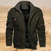 Herfst en Winter Mannen Trendy Jassen Militaire Jassen Multipocket Hoge Kwaliteit Mannelijke Katoen Casual Dikke Warme Parka 240124