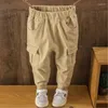 Trousers Boy Cargo Pants Kids Spring Autumn Clothes Solid Children For Boys Overalls Toddlers Black Green Biege