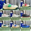 10A Designer Mens dams Plat From Sneakers brudne skórzane buty buty niebieski czerwony pasek internetowy trener koronkowy w górę płótna flats vintage klasyczne trenerzy biegaczy 35-45