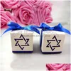 Party Favor 50pcs Star of David Boxes Wedding Baby Shower Holder Recepcjoner Decor Table Sweet Pakiet z RIBB186W Drop dostawa hom dhsmn