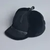 Chapeau d'hiver en cuir de haute qualité pour hommes, en fourrure d'agneau, en laine d'agneau, chaud et épais, avec oreillettes de bombardier, casquette de Baseball, chapeau russe, 2024, 240127