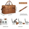 Outdoor Bags PU Leather Gym Bag Bussiness Sport Fitness Travel Large Shoulder Camping Crossbody Handbag Casual Trip Men Daily