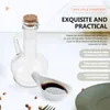 Dinnerware Sets Glass Oil Pot Bottle Dispenser For Kitchen And Vinegar Tanker Items Seasoning Holder Wood