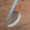 Küchenmesser High Carbon Steel Satin Blade Full Tang Holzgriff Feststehende Messer Outdoor Camping Jagdmesser