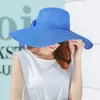 Chapeaux à large bord Version coréenne d'été de chapeau de paille à la mode pliable plage protection solaire grandes femmes