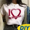 Mannen T-shirts i Love My Boyfriend Custom Gepersonaliseerde t-shirt vrouwen grappige harajuku t-shirt meisje y2k kleding 240130