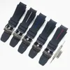 Horlogebanden Rubberen band Herenaccessoires Voor water Zacht Stofdicht Hoge kwaliteit siliconen armband 21 mm Zwart1296x