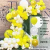 Decoração de festa 116 pcs amarelo branco balão guirlanda arco kit grande folha de alumínio abacaxi casamento aniversário chá de bebê decorações268g