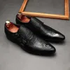 Größe 6 bis 12 Herrenkleid, echtes Leder, Doppelschnalle, Mönchsriemen, Herrenschuhe, Schlangenmuster, Cap Toe, klassischer italienischer Oxford-Schuh