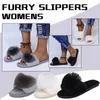 Pantofole da donna per tutte le stagioni, moda, pelose, calde, casual, piatte, scarpe slip-on per cani