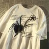 T-shirts pour hommes Y2K Coréen Mens Streetwear Spider Graphic Acubi Harajuku Egirl T-shirt à manches courtes Grunge Esthétique Tops surdimensionnés Y2K Vêtements Q240130