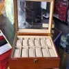 12 Slots Polshorloge Case Box Sieraden Opbergdoos met Cover Case Sieraden Showcase Horloges Display Houder Organizer315z