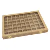 54 Mini Grids Clear Glass Lid Jewelry Tray Box Showcase Display Storage for Home Shop Counter Organizer Ring display box glasses M249R