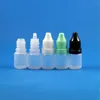 Flacons compte-gouttes en plastique de taille mixte 5 ml 10 ml 15 ml 30 ml 50 pièces chacun LDPE PE avec bouchons inviolables Liquides de preuve d'inviolabilité GOUTTES POUR LES YEUX E-CI Nwtr