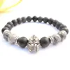 Bracelet jaspe carte pour hommes, bijoux de casque de guerrier, Onyx noir mat, Bracelet spartiate, gladiateur, MG0779, 246B