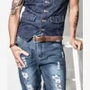 MEDYLA ORIGINAL COWHIDE BELE FOR MEN PIN POCKLE Fullkorn läderbälte för jeans bred remmen Högkvalitativ Cummerbunds 240122