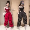 Clothing Sets Teenage Girls Casual Wear Star Vest Tops Wide Leg Cargo Pants Suits Hip Hop Kids Sweatpants Pockets Joggers Trousers Tracksuit