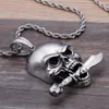 Gothic Rocker Pendant Necklace For Men Women Antique Stainless Steel Mens Biker Jewelry Cool Men's Ghost Pendants New1286Q