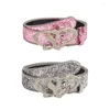 Bälten 634C Belt Girl Pink Silver Decorations European och American Fashionable Sequined Jeans All-Matched Design