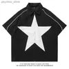 Herrt-shirts 2023 Ny skarvtagande pentagramverktygs hoodies amerikanska retro par toppar män och kvinnor t shirt kappa enkel stil zip up hoodie q240130