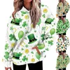 Dameshoodies Pullovers Unieke casual damessweatshirts Luxe capuchon Lange mouwen St. Patrick's Day bedrukte trui Winter 2024 Ropa