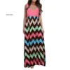 Summer Women Beach Boho Maxi Dress High Quality Brand Striped Print Long Dresses Feminine Plus Size S-XXL Women Clothes