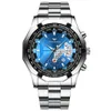 Fngeen Brand White Steel Quartz Mens Watches Crystal Glass Luminous Simple Watch Date 44mm Diameter Personlighet Stylish Man224U