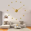 Wall Clocks 3D DIY Large Size Clock 47In Frameless Mute Quartz For Bedroom