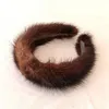 Luxury Real Mink Fur Hair Band High Quality Real Fur Hair Hoops Winter Fluffy pannbands240125