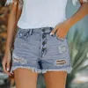 Dames Jeans Billen Gescheurd Dames Sexy Shorts Hoge Taille Zomerbroek Voor Fijne Dames Slim Hole Denim Met Zakken Ropa Mujer