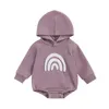 Rompers CitgeeAutumn Infant Baby Boys Girls Sweatshirts Bodysuit Rainbow Print Hooded Long Sleeve Hoodies Jumpsuits Fall Clothes