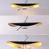 Pendant Lamps Modern LED Light Postmodern Dining Room Bedroom Fixture Retro Black Gold Texture Hanging Lamp2032