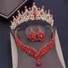 Set di set di cristalli viola di lusso set di gioielli da sposa per donne crown orecchino cravatta tiara da matrimonio sposa set di gioielli Dubai
