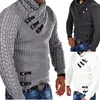 Maglioni da uomo 2024 Maglione a maniche lunghe in pelle con bottoni Top Pullover