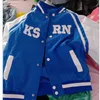 Spring Blue Baseball Jacket Racing Coat Big Kids Teens Clothes for Teens Girls Boys Cardigan 4 To 10 Children Outwear Coats 240127