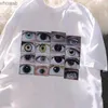 メンズTシャツの女性Tシャツのハラジュクアイズプリント半袖Y2Kトップ美学TシャツヴィンテージゴシックブラックOネックTシャツStreetwear 240130