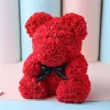 Home Decor 40cm With Heart Big Red Teddi Bear Rose Flower Artificial Decoration Christmas Gifts For Women Valentine's Day Gif282n