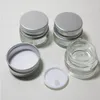 360 x 5g Travel Transparent Small Cute Glass Cream Pot 5g Glass Make up Jars with Silver Aluminum Cap White PE Pad Cpvqe
