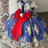 Girl's Dresses Vintage Embroidery Luxury Party Dresses Girls Floral Elegant Princess Dress Birthday Pageant Formal Gown Kids Ceremony Costume