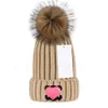 Bonnet/crâne casquettes marque fourrure Pom Poms enfant chapeau hiver chapeaux pour femmes fille casquettes tricoté bonnets casquette bébé Skullies Beanie