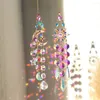 Trädgårdsdekorationer kristall solfångare hängande glasprismor för fönster yard dekoration ljus sol catcher rum regnbåge atrapasol hänge dekor