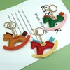 Chaveiros mulheres encantos de couro saco pingente chaveiro dos desenhos animados pônei cavalos de balanço chaveiro bonito ornamento animal acessórios decoração presente