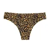 Andra trosor bzel 3st/set womens mode leopard bikini sexiga thongs sömlösa underkläder siden satin underkläder sport fitness g-strängar yq240130