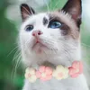 Dog Collars Pet Collar Festival Creative Pearl Necklace To Weave Po Prop Adorable Cat Yarn Party Flower Design Necklaces