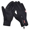 Guanti da ciclismo Outdoor Impermeabile Pesca Uomo Sport Touchscreen Donna Sci Army Antivento Antiscivolo Moda Black Lady