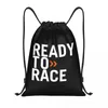 Shopping Bags Custom Pit Crew Checkered Flag Drawstring For Training Yoga Backpacks Women Men Race Car Racing Sport Sports Gym Sackpack