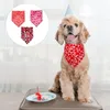 犬アパレル3 PCS装飾バレンタインデービブトライアングルスカーフラブペットサリバタオルネッカーチーフビブ子犬
