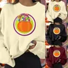 Kvinnors hoodies främmande lapp tröja halloween personlig tryckt löst storlek kvinnor tröja